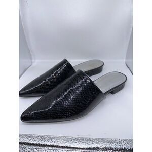 ARider Girl | Black Snake-Embossed Mina Mule - Size 9